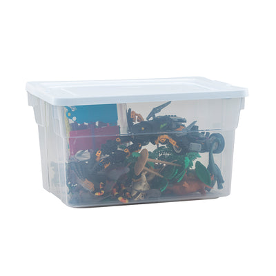 Rubbermaid Classic Clear Stackable 20 Quart Heavy Duty Plastic Storage Bins