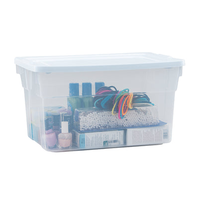Rubbermaid Classic Clear Stackable 20 Quart Heavy Duty Plastic Storage Bins