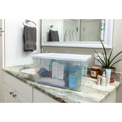 Rubbermaid Classic Clear Stackable 20 Quart Heavy Duty Plastic Storage Bins