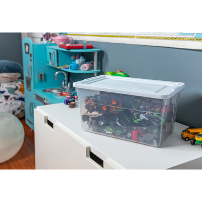 Rubbermaid Classic Clear Stackable 20 Quart Heavy Duty Plastic Storage Bins