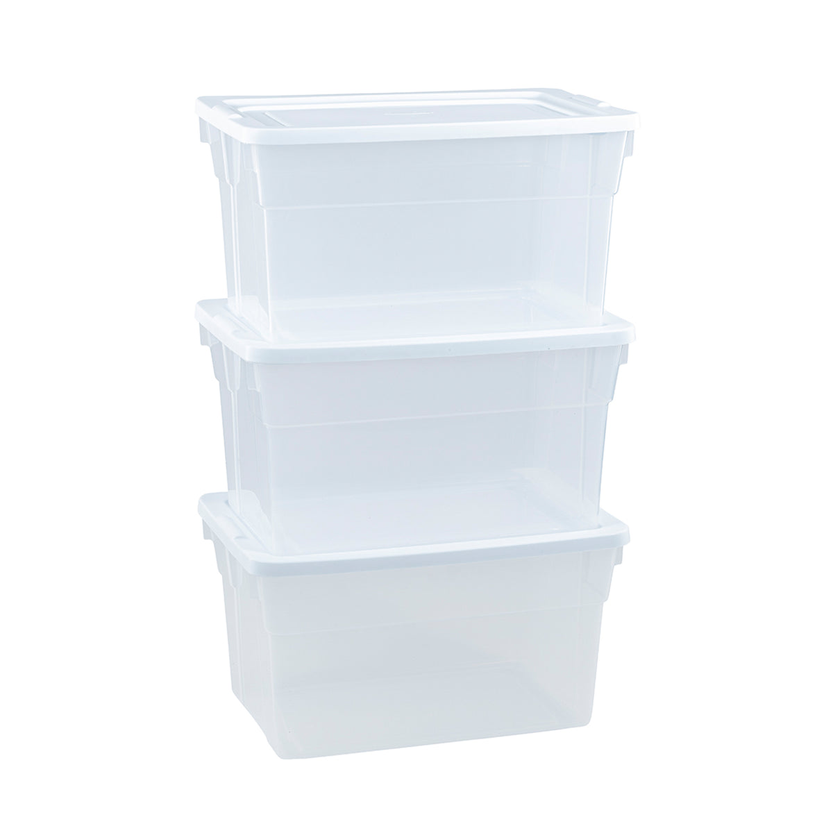 Rubbermaid Classic Clear Stackable 20 Quart Heavy Duty Plastic Storage Bins