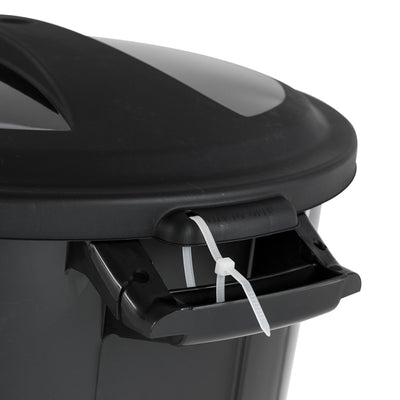United Solutions 20 Gal Waste Container w/ Click Lock Lid, Black (2 Pack) (Used)