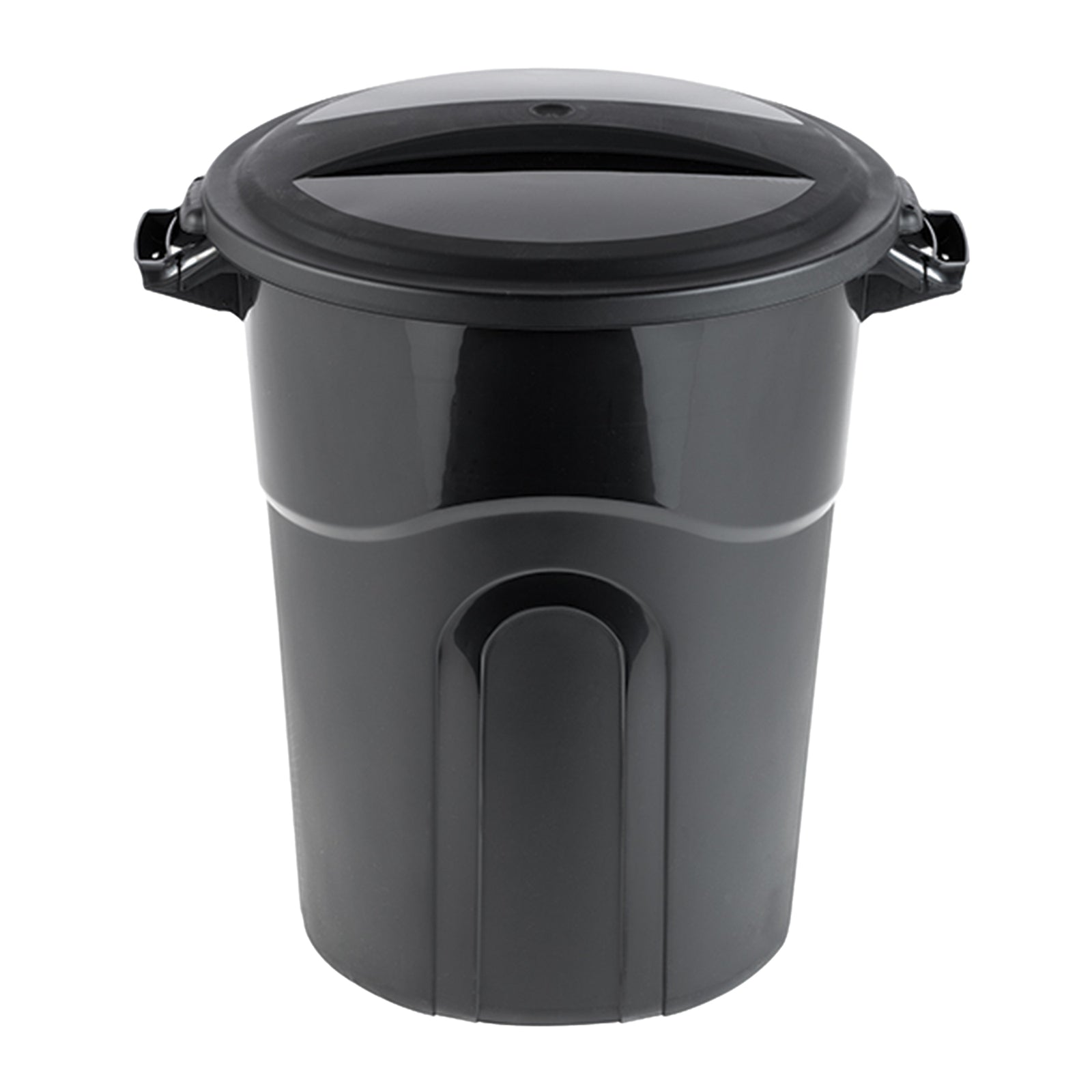 United Solutions 20 Gal Round Waste Container w/ Click Lock Lid, Black (2 Pack) - VMInnovations