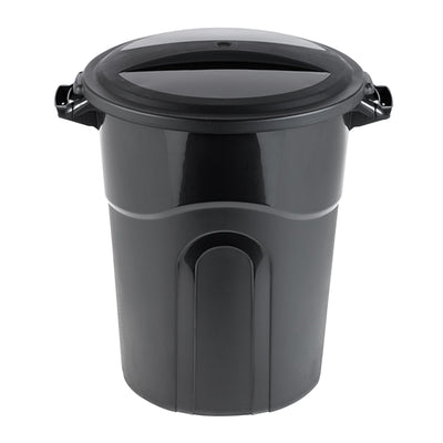 United Solutions 20 Gal Waste Container w/ Click Lock Lid, Black (2 Pack) (Used)