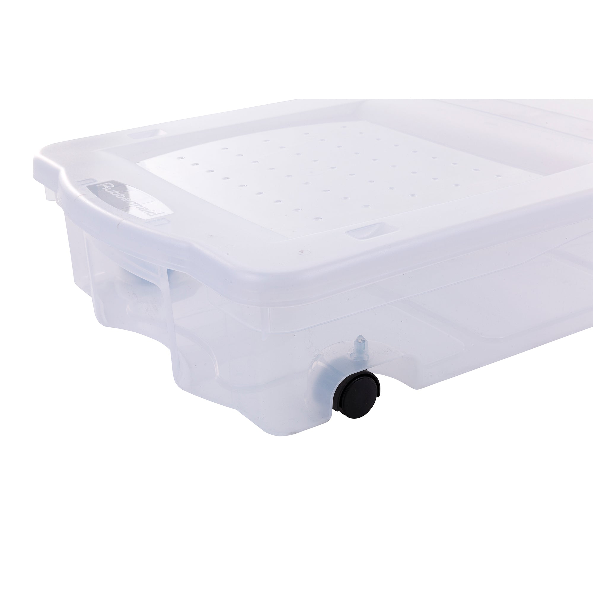 Rubbermaid 70 Qt Under Bed Wheeled Storage Boxes with Dual Hinged Lids (2 Pack)