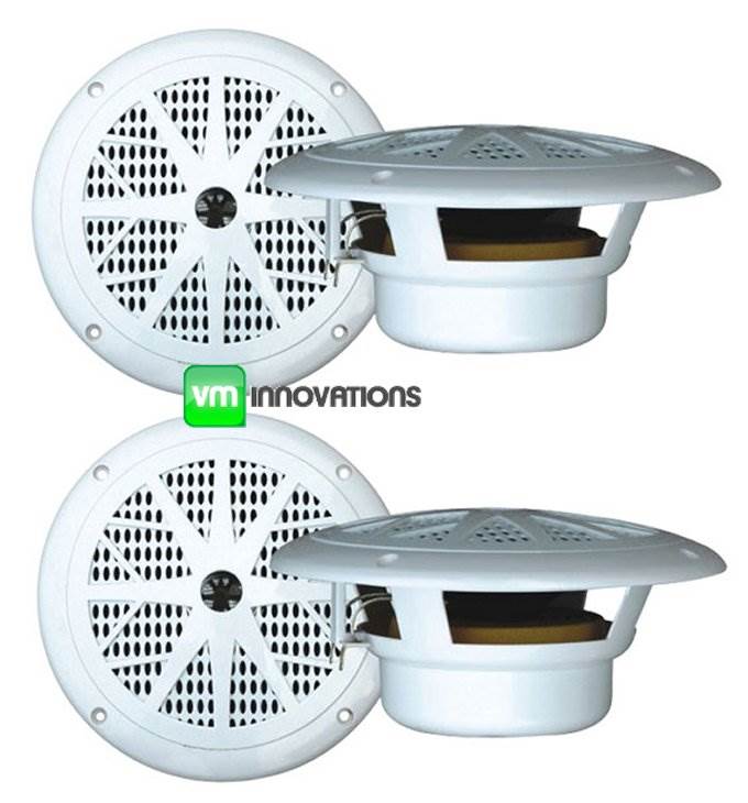 4) PYLE PLMR61W 6.5" 240W Marine/Boat Car Audio Full Range Waterproof Speakers