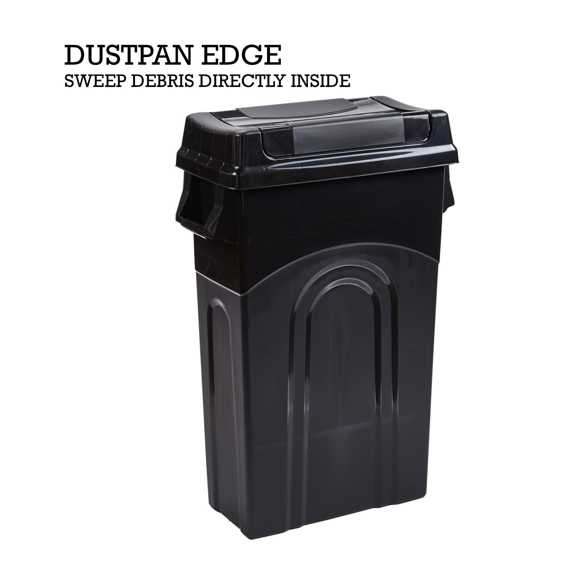 United Solutions 23 Gallon Highboy Kitchen Recycling Bin with Swing Lid, Black - VMInnovations
