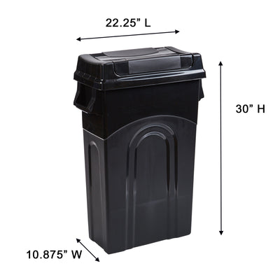 United Solutions 23 Gallon Highboy Kitchen Recycling Bin with Swing Lid, Black - VMInnovations