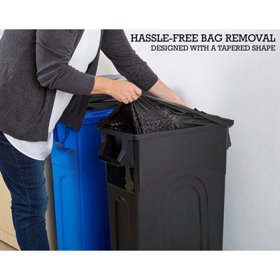 United Solutions 23 Gallon Highboy Kitchen Recycling Bin with Swing Lid, Black - VMInnovations