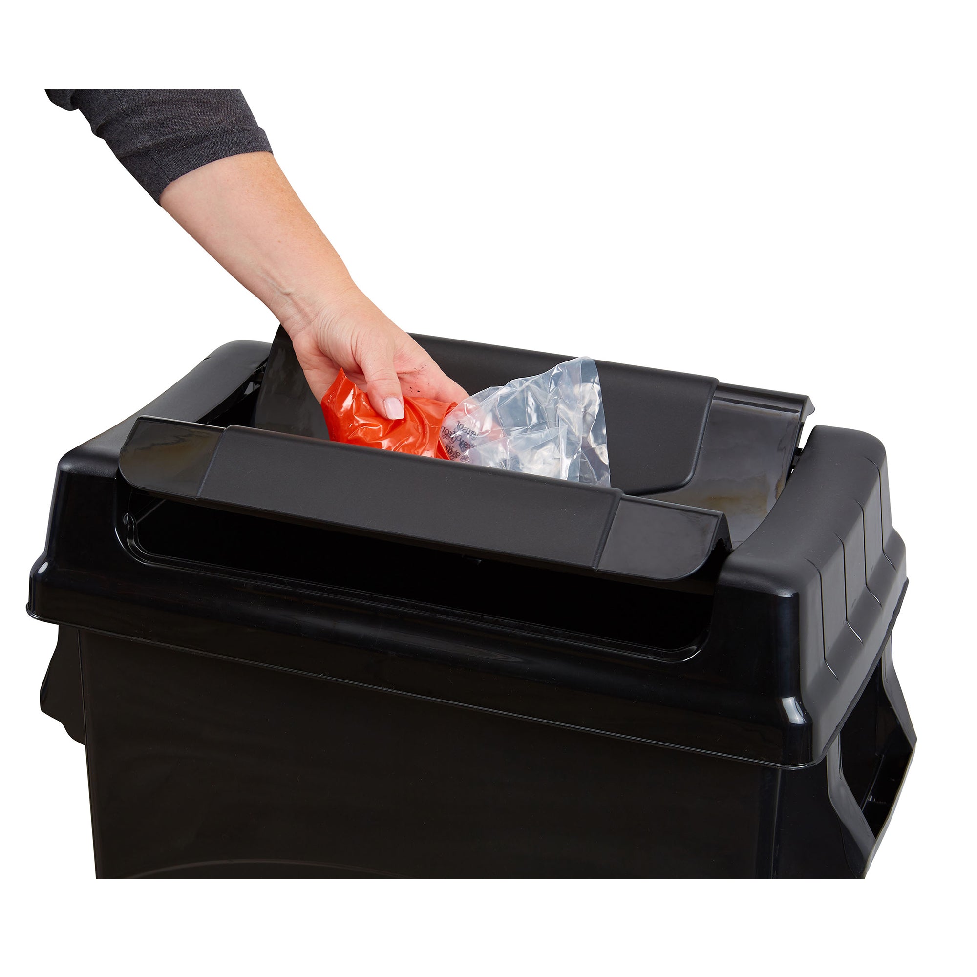United Solutions 23 Gallon Highboy Kitchen Recycling Bin with Swing Lid, Black - VMInnovations