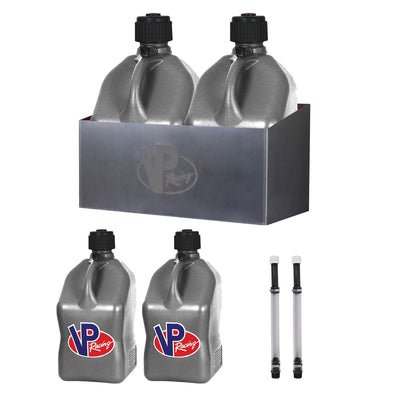 VP Racing Fuels Jug Storage, 5.5 Gallon Container, Silver (2 Pack) & Hose (2 Pack)