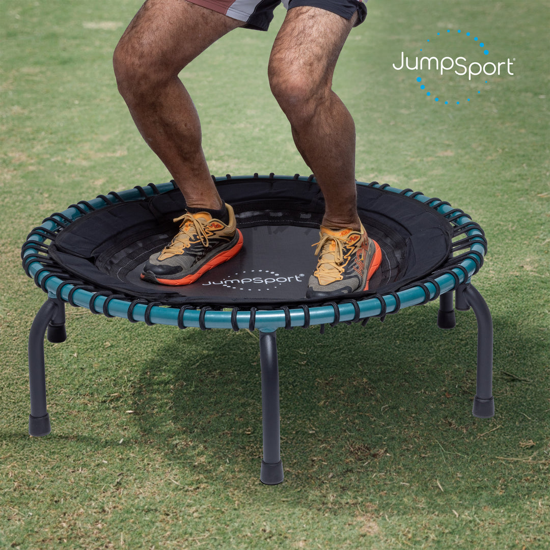 JumpSport 250 Workout Rebounder for Adults, 39" Mini Fitness Trampoline, Teal - VMInnovations