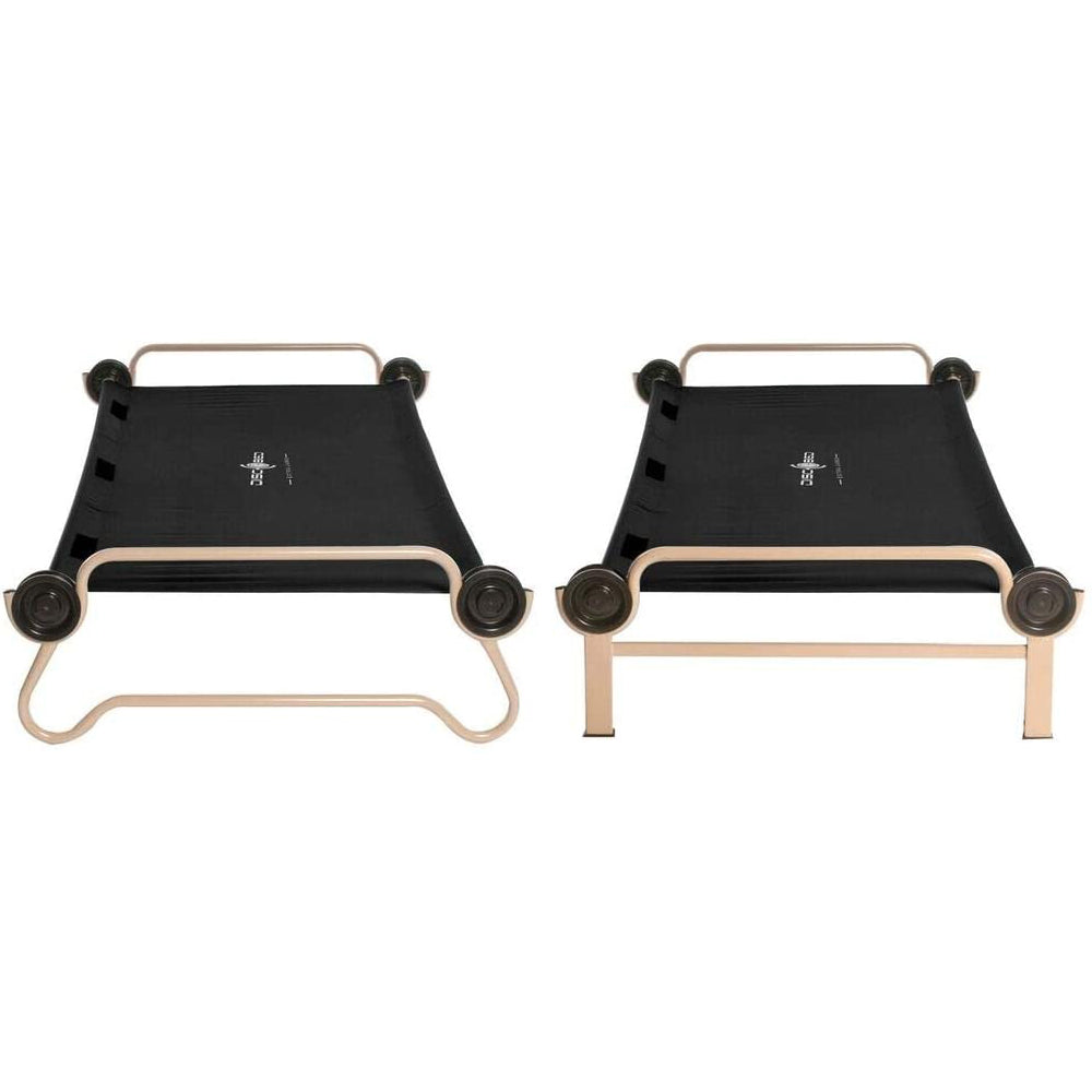 Disc-O-Bed XL Cam-O-Bunk Benchable Double Cot with Organizers, Black (2 pack) - VMInnovations