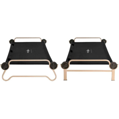 Disc-O-Bed XL Cam-O-Bunk Benchable Double Cot with Organizers, Black (2 pack) - VMInnovations