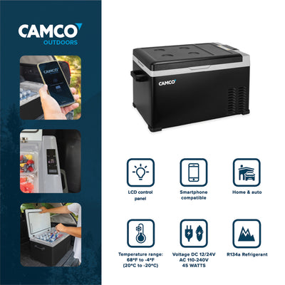 Camco CAM-300 30L Compact Portable Refrigerator/Freezer with LCD Control Panel - VMInnovations