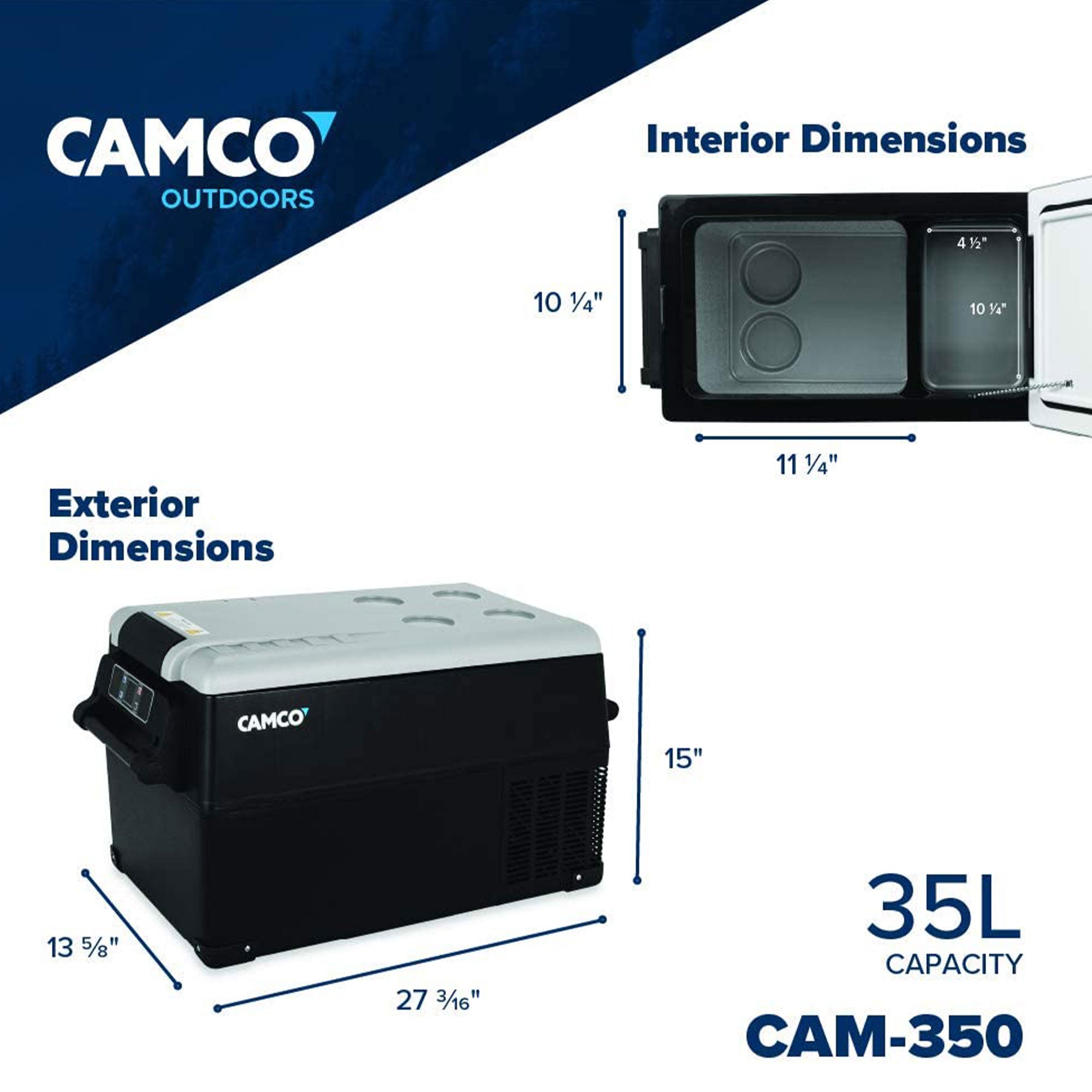 Camco CAM-350 35L Portable Refrigerator/Freezer with LCD Control Panel (Used) - VMInnovations
