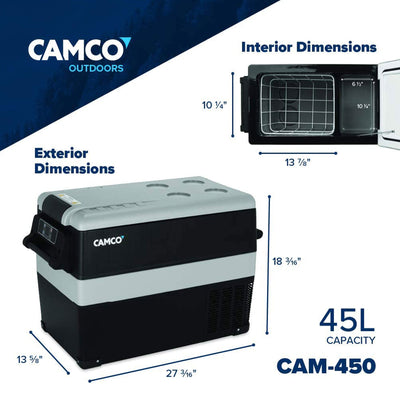 Camco 45 Liter Portable Compact Refrigerator w/ Single Zone Cooling (Open Box)