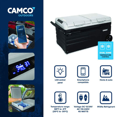 Camco 75 Liter Portable Compact Refrigerator with Dual Zone Cooling (Used) - VMInnovations