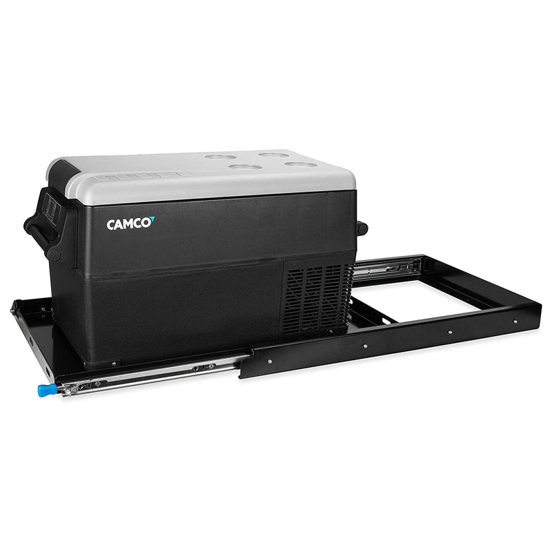 Camco Retractable Floor Mounted Portable Electric Refrigerator Slide, Medium