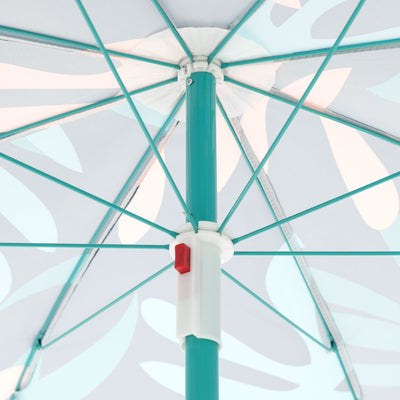 SlumberTrek Moda Adjustable Push Button Tilt Beach Umbrella, Coral (Open Box)