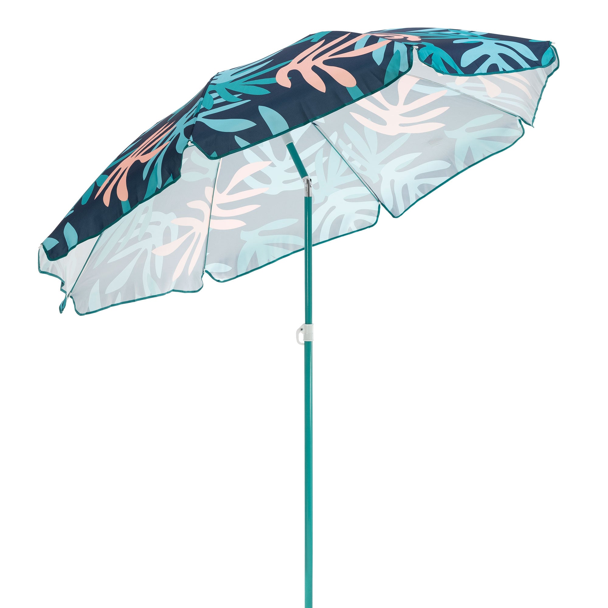 SlumberTrek Moda Adjustable Height Push Button Tilt Beach Umbrella, Coral (Used) - VMInnovations