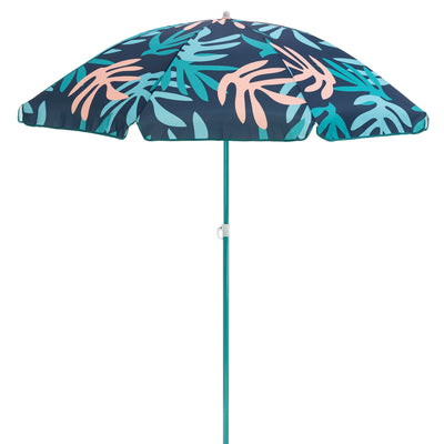 SlumberTrek Moda Adjustable Height Push Button Tilt Beach Umbrella, Coral (Used)