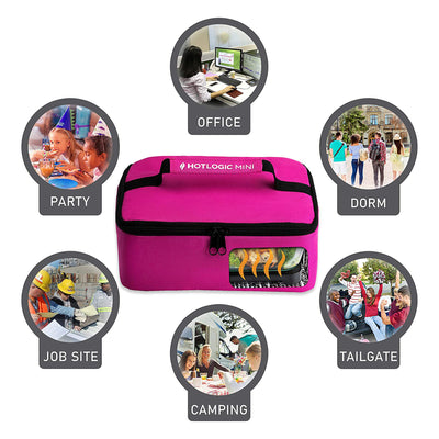 HotLogic Mini Portable Thermal Food Warmer for Home, Office, and Travel, Pink
