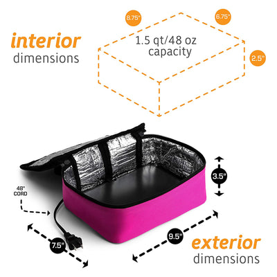 HotLogic Mini Portable Thermal Food Warmer for Home, Office, and Travel, Pink