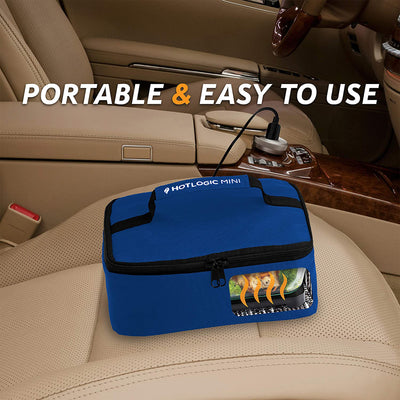 HotLogic Mini Portable Thermal Food Warmer for Home, Office, and Travel, Blue