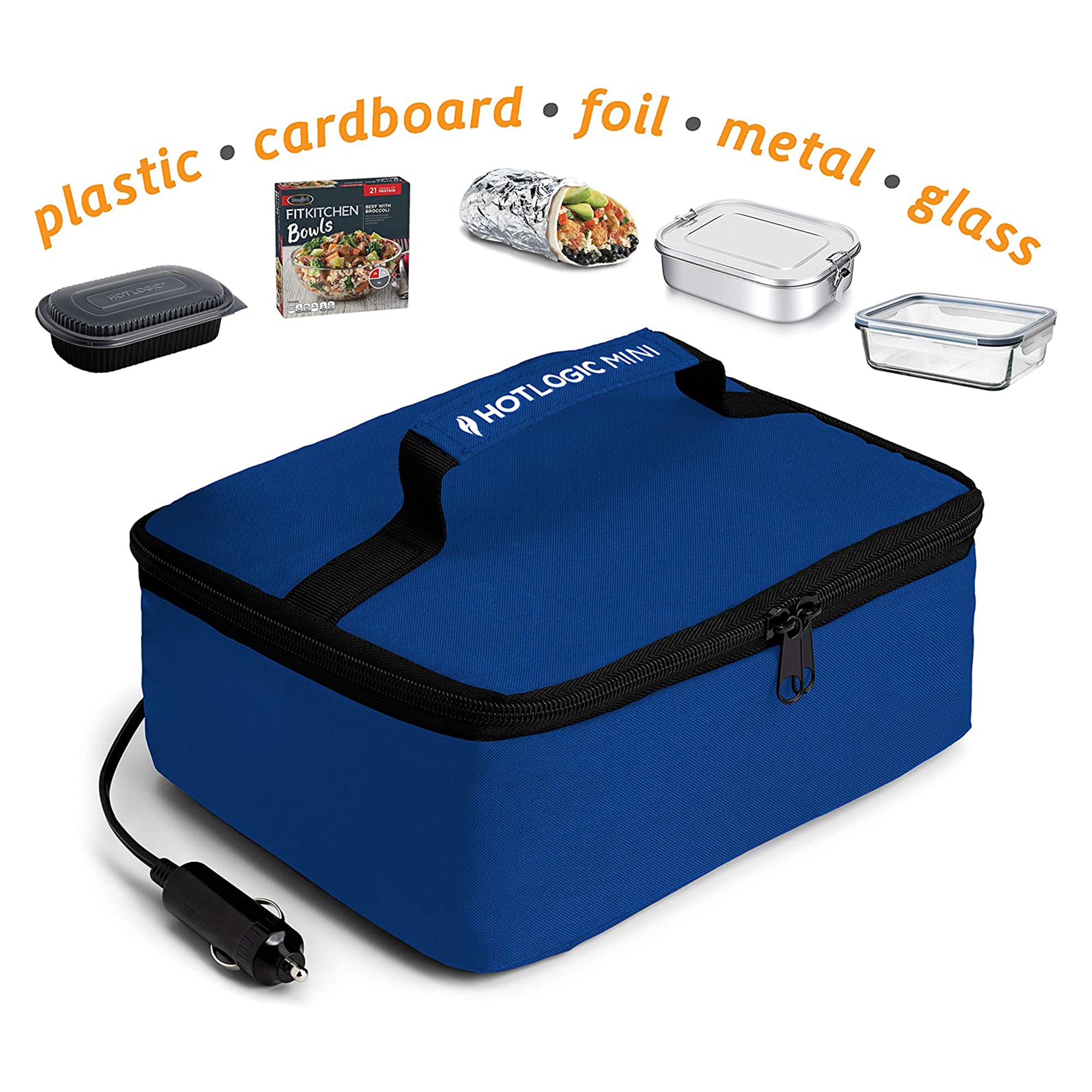 HotLogic Mini Portable Thermal Food Warmer for Home, Office, and Travel, Blue