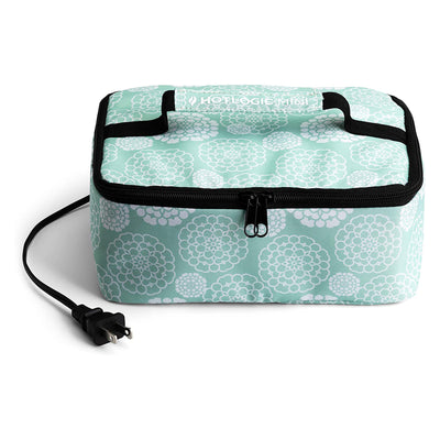 HotLogic Mini Portable Thermal Food Warmer for Office and Travel, Aqua Floral