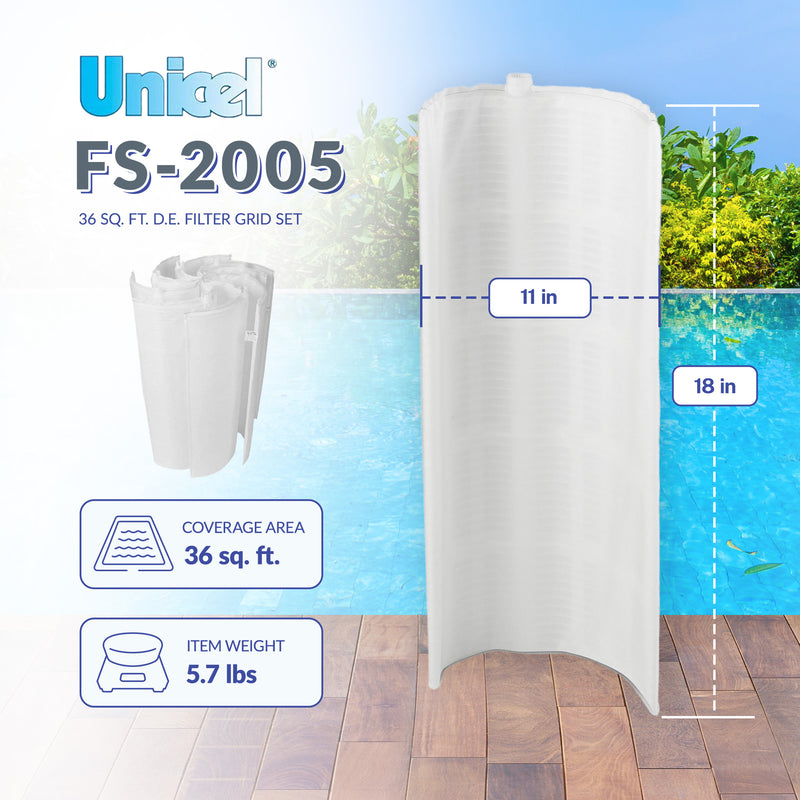 Unicel FS-2003 36 Sq Ft Replacement DE Grid Pool Filter, Full Set (Open Box)