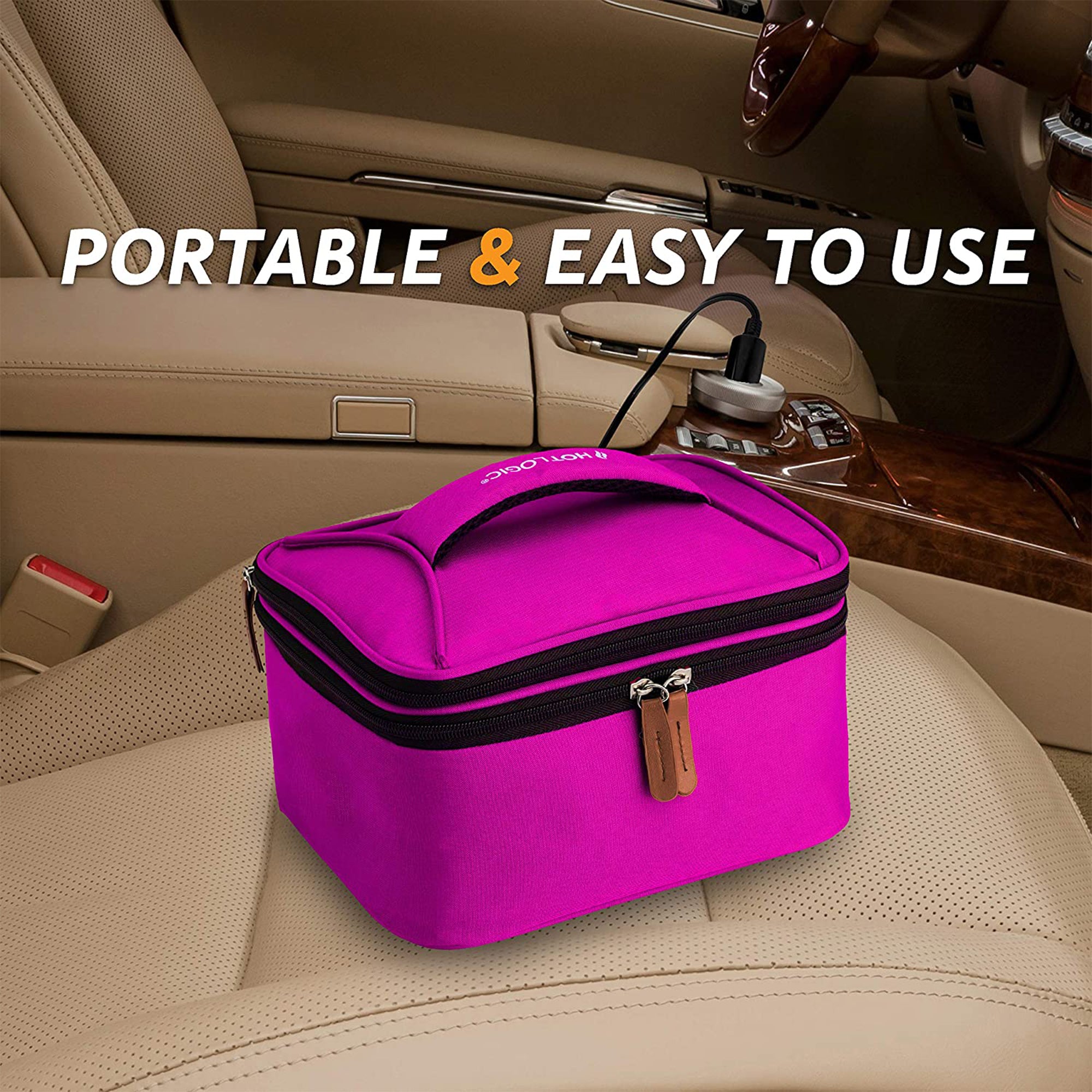 HotLogic 16801175-PK-B Food Warming & Cooking Lunch Bag Tote Plus 12V, Pink