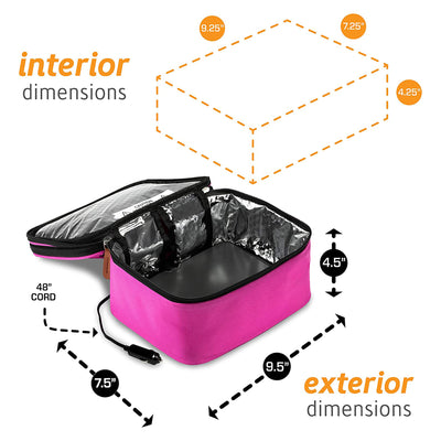 HotLogic 16801175-PK-B Food Warming & Cooking Lunch Bag Tote Plus 12V, Pink