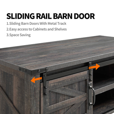 Farmhouse 48 Inch Coffee Table with Sliding Barn Doors (Open Box) - VMInnovations