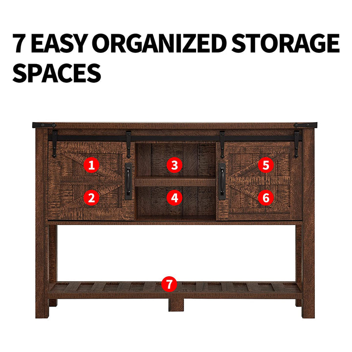 OKD Console Entryway Table with Sliding Barn Doors,Reclaimed Barnwood(For Parts) - VMInnovations