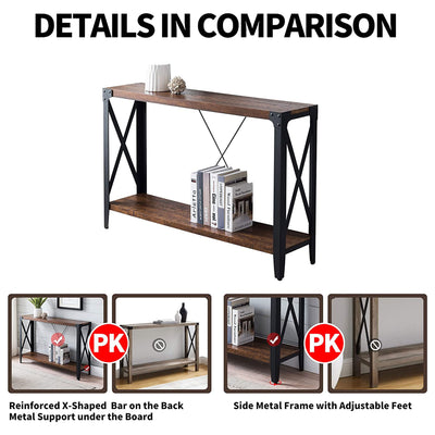 46 Inch 2-Tier Console Sofa Hallway Entryway Accent Table (Open Box) - VMInnovations
