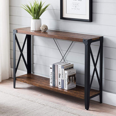 46 Inch 2-Tier Console Sofa Hallway Entryway Accent Table (Open Box) - VMInnovations