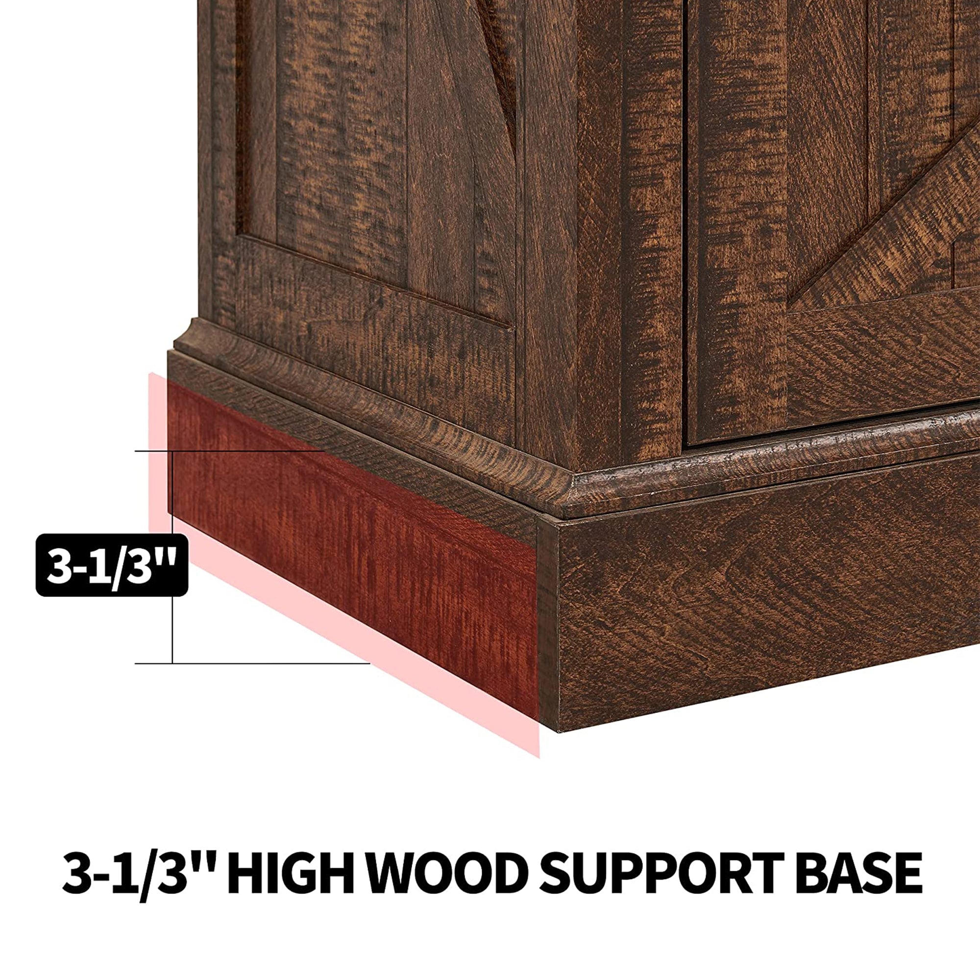 OKD 60" Sliding Barn Door Farmhouse Highboy TV Stand, Reclaimed Barnwood(Used) - VMInnovations