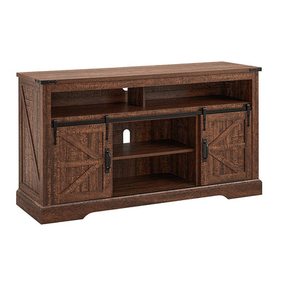OKD 60" Sliding Barn Door Farmhouse Highboy TV Stand, Reclaimed Barnwood(Used) - VMInnovations