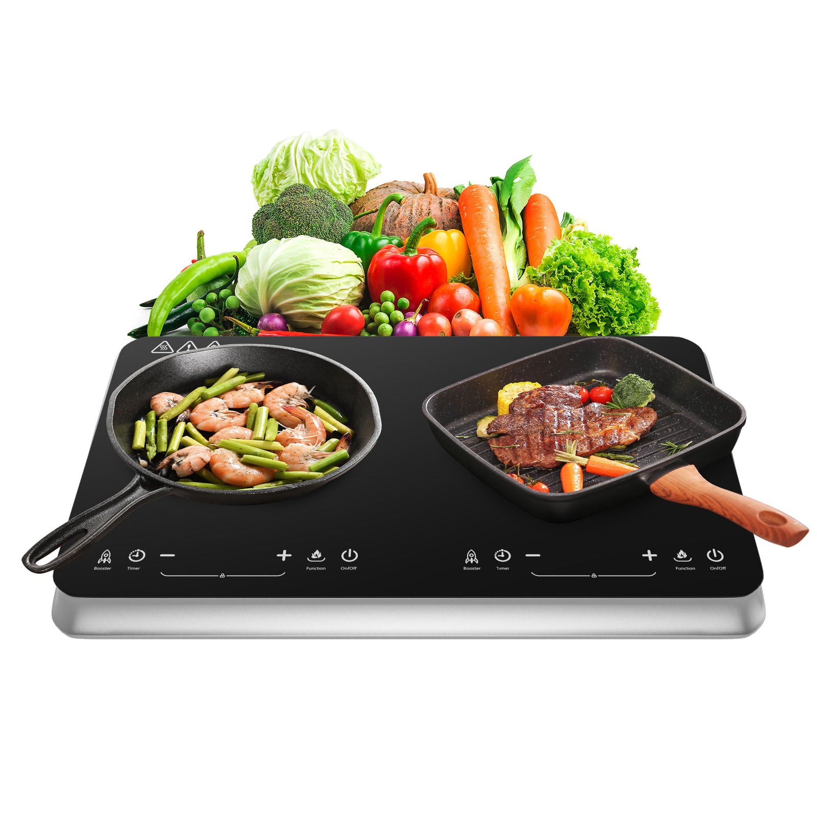 COOKTRON 1800W Portable Quick-Heat Double Burner Electric Cooktop(For Parts) - VMInnovations