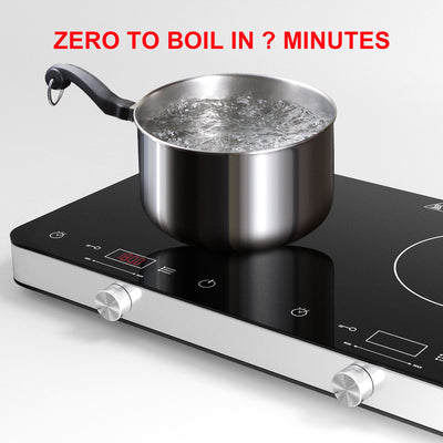COOKTRON 1800W 120V Portable Double Burner Electric Cooktop w/Knobs (Open Box) - VMInnovations
