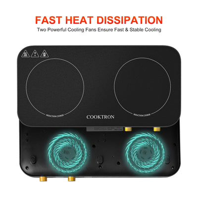 COOKTRON 1800W 230V Portable Double Burner Electric Cooktop w/Griddle (Used) - VMInnovations