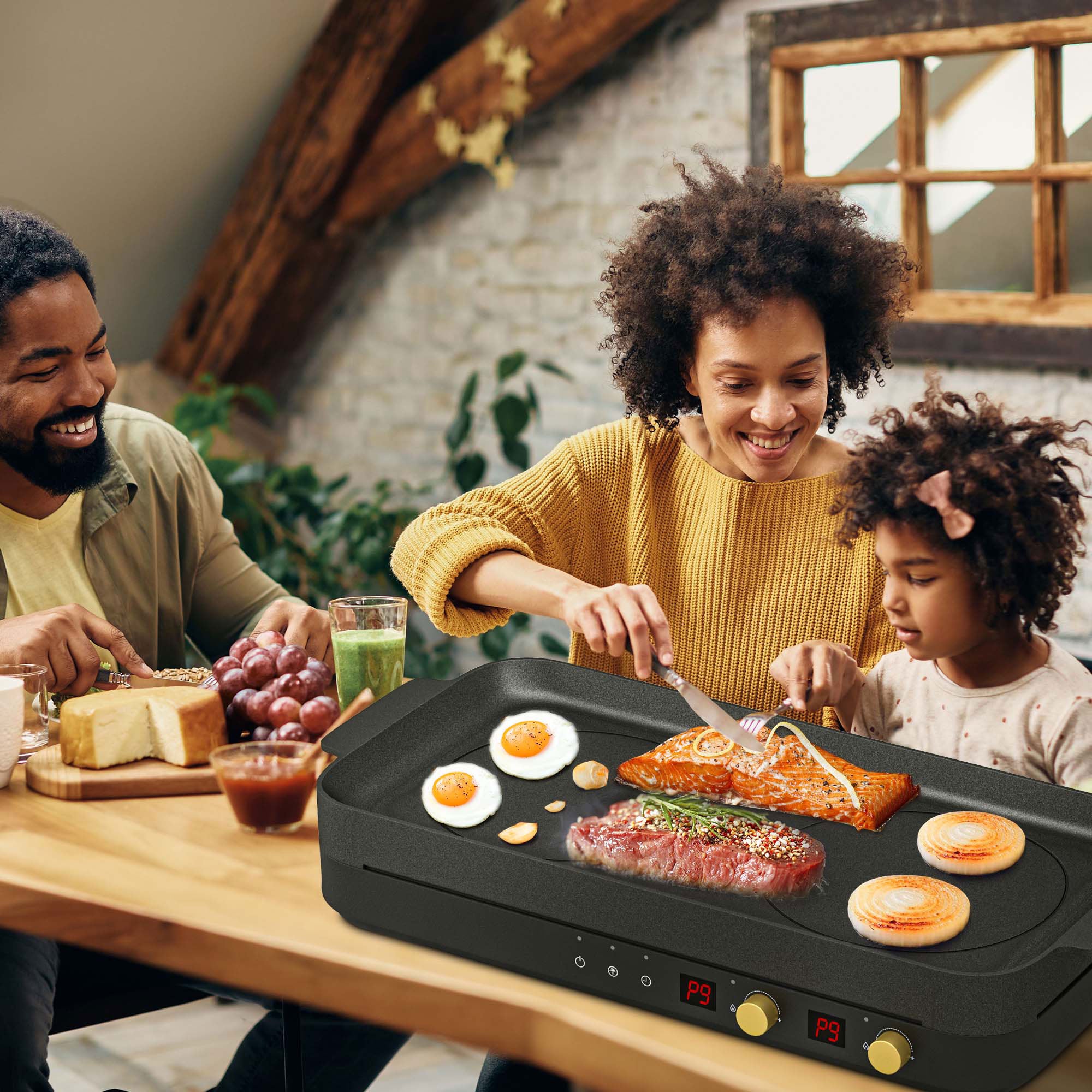 COOKTRON 1800W 230V Portable Double Burner Electric Cooktop w/Griddle (Used) - VMInnovations
