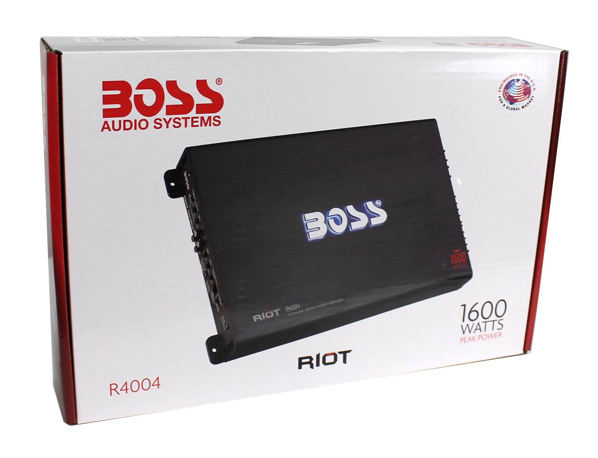 NEW BOSS R4004 1600W 4-Channel RIOT Car Audio Power Amplifier Amp +  Sub Remote