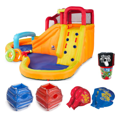Banzai Summer Fun Pack w/ Adventure Inflatable, Battle Bop Set, & Big Lawn Pong - VMInnovations