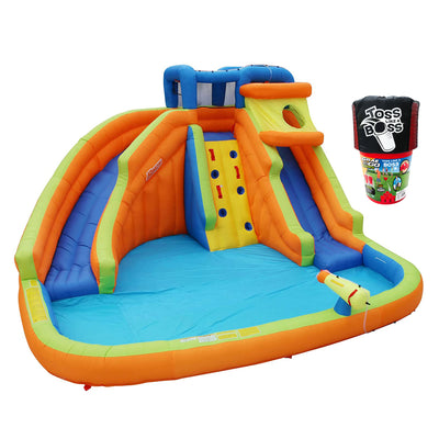 Banzai Drop Zone Kids Inflatable Water Park & Toss Like A Boss Giant Lawn Pong - VMInnovations