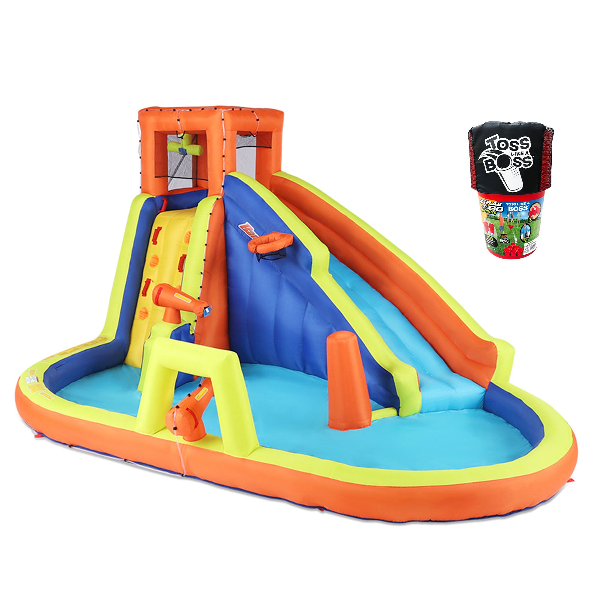 Banzai Inflatable Battle Blast Adventure Park and Toss Like a Boss Pong Game - VMInnovations