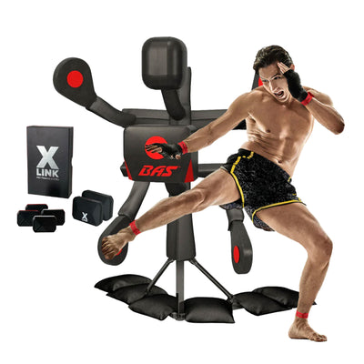 UFC BAS Xlink Adjustable Body Action System with Punching & Kicking Pads, Black