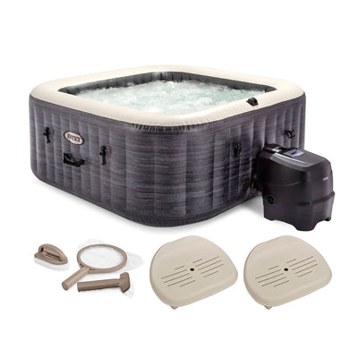 Intex PureSpa Plus Inflatable Spa, Maintenance Kit, & Removable Seat (2 Pack)